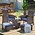 LEVELEVE Balcony Furniture 5 Piece Patio Conversation Set, PE Wicker Rattan Outdoor Lounge Chairs with Soft Cushions 2 Ottoman&Glass Table for Porch, Lawn-Brown Wicker