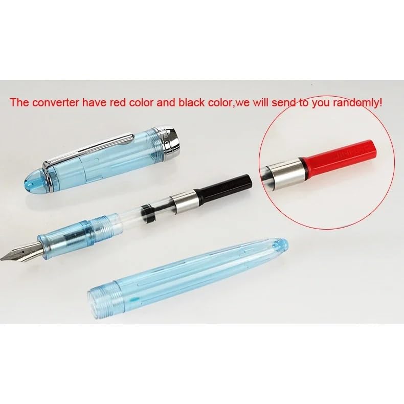 Joli stylo plume de couleur transparente avec pointe F de 0,5 mm pour l'écriture, les fournitures scolaires (noir)