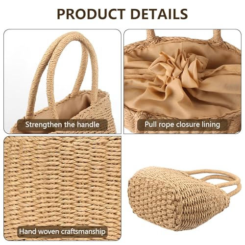 Bolso FENBEN Straw Hobo para mujer tejido cruzado miniatura 6