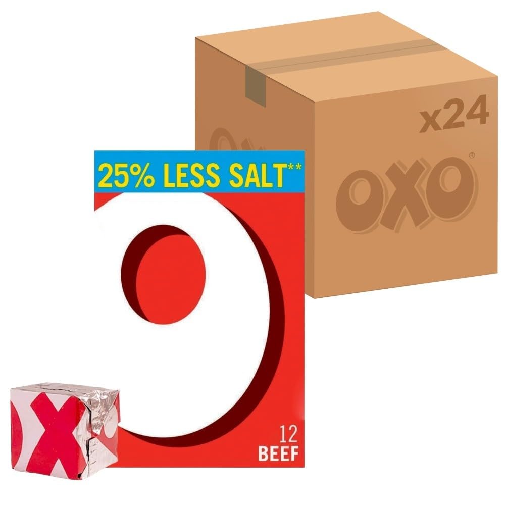 OXO 12 Reduced Salt Beef Stock Cubes – Lower Salt, Classic Beef Taste, 71 g (Pack of 1)