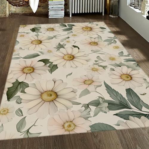 Tapis fleurs marguerite antidérapant et doux pour chambre de bébé - 3