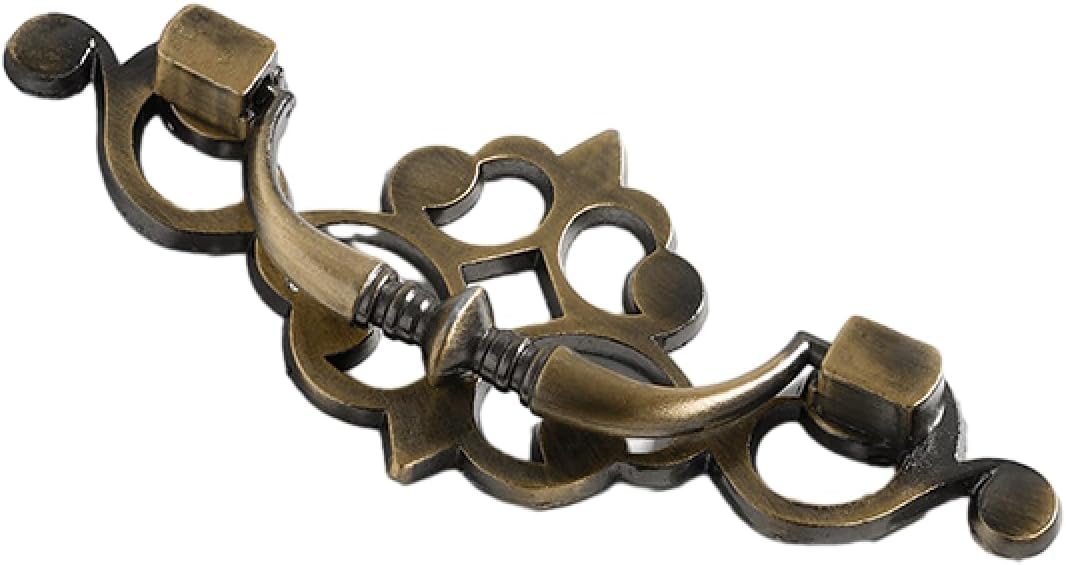 Htlcdz Smiling Face 64Mm Green Ancient Kitchen Door Handle 4 Pack Red Bronze Retro Old-Fashioned Furniture Kitchen Cabinet Ring Handle Shoe Cabinet Drawer Zinc Alloy Knob Boat Shape 96Mm Qinggu(Smiling Face 64Mm Green Ancient)
