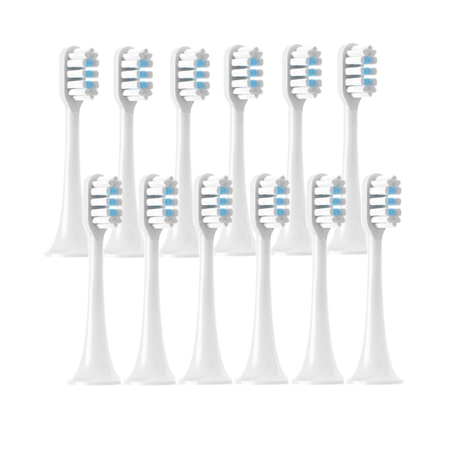 tianwandong 12 sztuk wymiennych końcówek szczoteczki do T300/T500/T700 Sonic Electric Tooth Soft Bristle Caps Vacuum Pack Nozzles(12WhiteBlue)