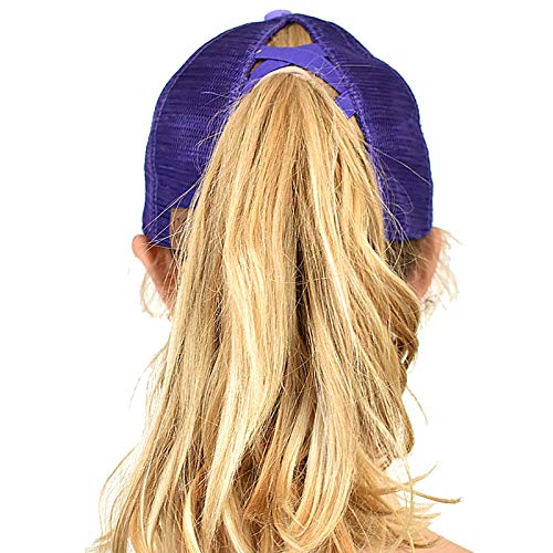Image of C.C Ponycap Messy High Bun Ponytail Adjustable Mesh Trucker Baseball Cap Hat
