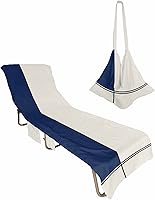 Vista 9 de Coloridas fundas verticales para silla de playa con bolsillos, funda de microfibra de secado rápido, fundas de silla de piscina naranja, toalla