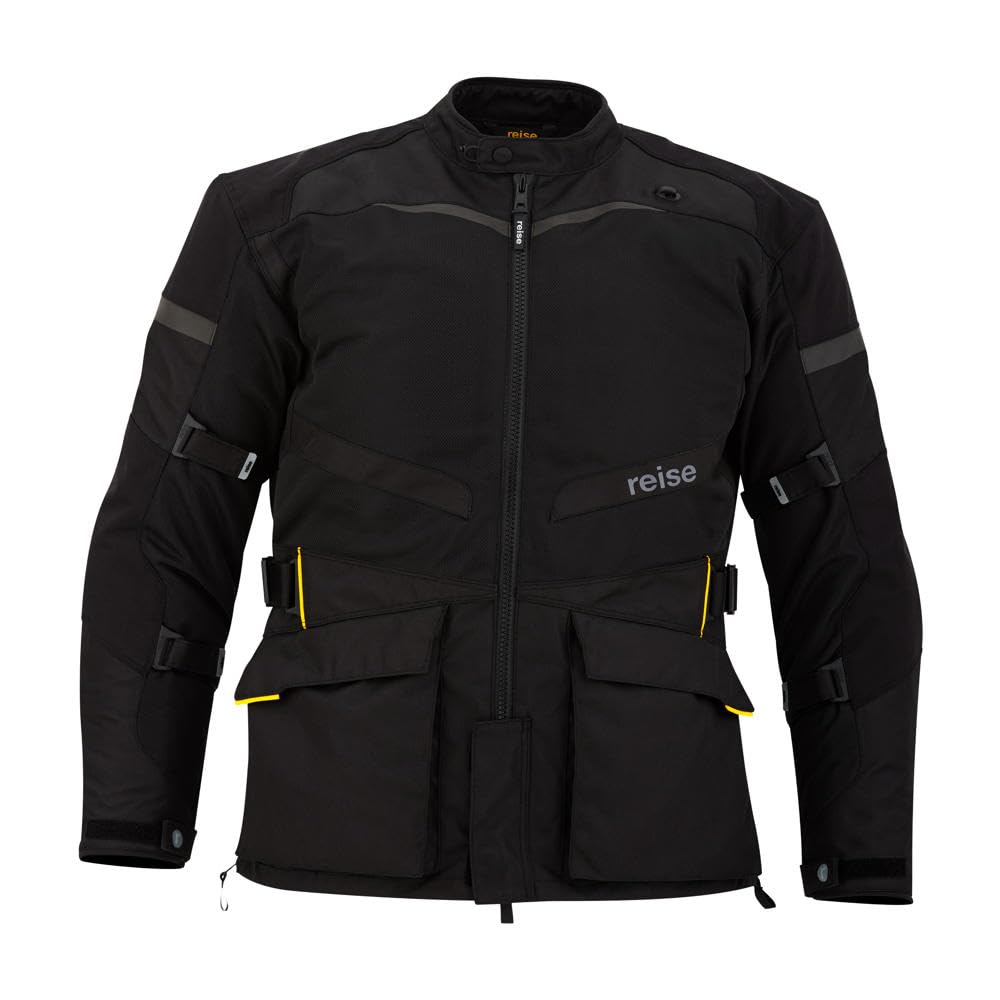 reise PineAir Summer Adventure Touring Jacket | Durable, breathable, and designed for diverse terrains | CE Level 2 Safetech armor | Superior ventilation | Waterproof pockets - Black Color-picture-47