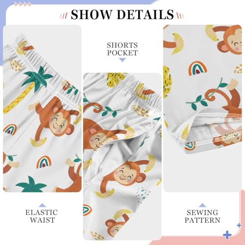 ZZXXB Monkey Tropical Tree Boys Long Pants Soft Trousers Elastic Waist Kids Lounge Bottoms with Pockets S-XL4