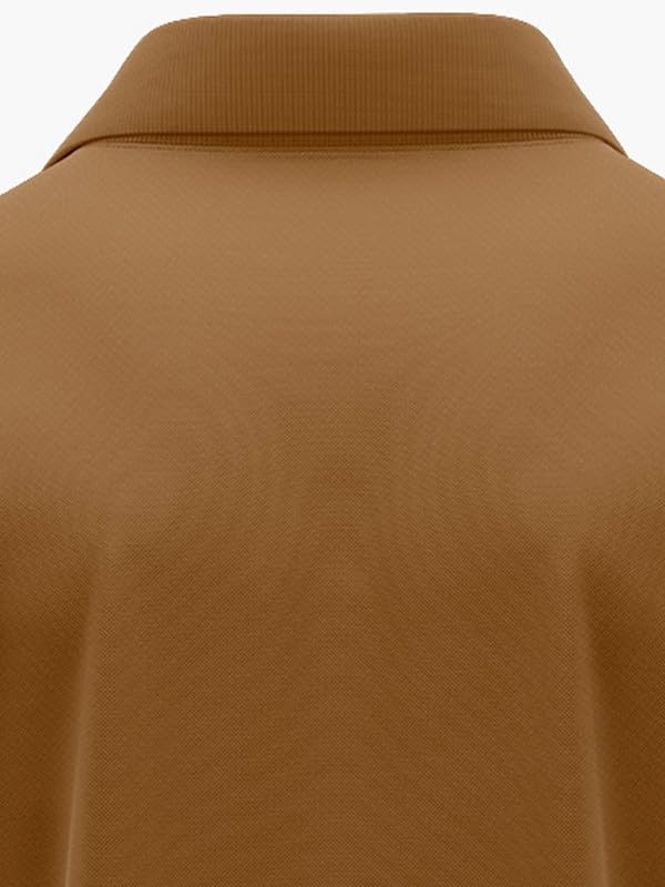 Image of Deployed Marcos Agent Cotton T-Shirt | Half Sleeve | Regular Fit | Zero Shrinkage | Polo Neck | Brown