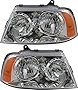 Compatible with Lincoln Navigator Headlights Lamps Set 2003 2004 2005 2006 Halogen Driver and Passenger Side