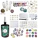 Produktbild Joligel Resin-Kit mit Pigment-Einfassungen, 250g transparentes UV-Epoxidharz mit 9 Silikonformen 17 Einfassungen mit offener Rückseite 13 Farbstoffe 24 Glitter, Schmuck-Set mit Kompaktlampe