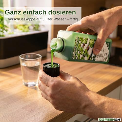 Hydro-Anzucht Nährlösung NPK Voll-Dünger für Kräuter & Gemüse Jungpflanzen in Hydrokultur und Hydroponik Systemen, Home Gardening Dünger 250ml Nährstoffe als Konzentrat (Jungpflanzen Anzucht)