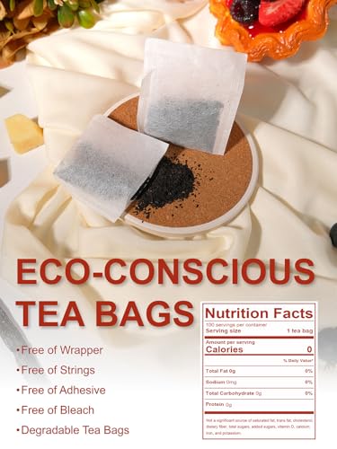 Image of TeeLux Decaf Vanilla Caramel Black Tea Bags, Decaffeinated Black Tea with Vanilla Caramel, Robust & Smooth Taste, 100 Count
