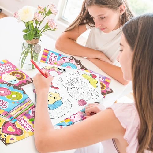 Image of 24Pcs Donut Coloring Books for Kids Bulk Cute Mini Coloring Booklet DIY Art Drawing Book with Dessert Doughnut for Toddlers Birthday School Party Favors Goodie Bag Filler