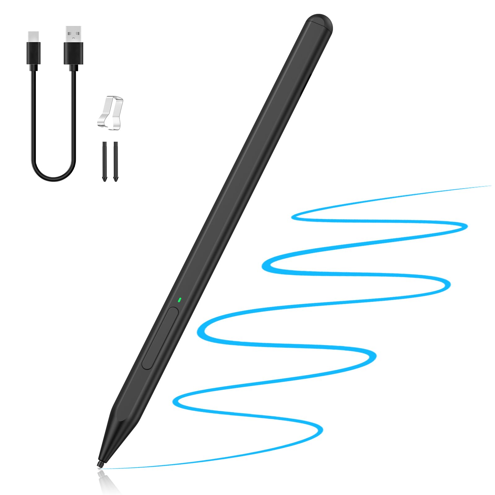 MoKo Lápiz MPP 2.0 con Inclinación para Portátiles Táctiles HP 2-En-1,Stylus Recargable para HP Envy X360/Pavilion X360/Spectre X360,ASUS Vivobook Flip 14/12,Kobo Libra Colour,4096 Niveles De Presión