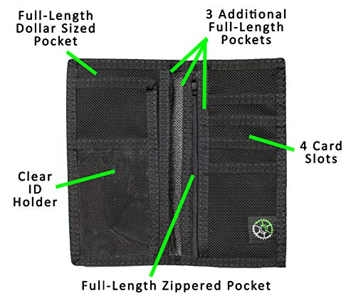 Sprocket Men's Nylon Executive Bifold Long Checkbook Wallet (Black Ballistic)3