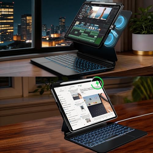 CNAIDUNR Detachable Keyboard Case for iPad 11th A16 & 10th Gen 10.9", Black - image 5