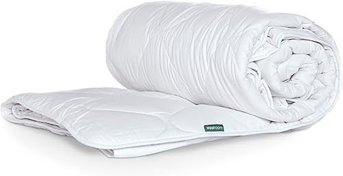 WOOLROOM - Edredón cálido clásico Queen - Relleno de lana británica natural - 50 - 63 grados - Clásico - Blanco - Antialérgico - Refrigeración -