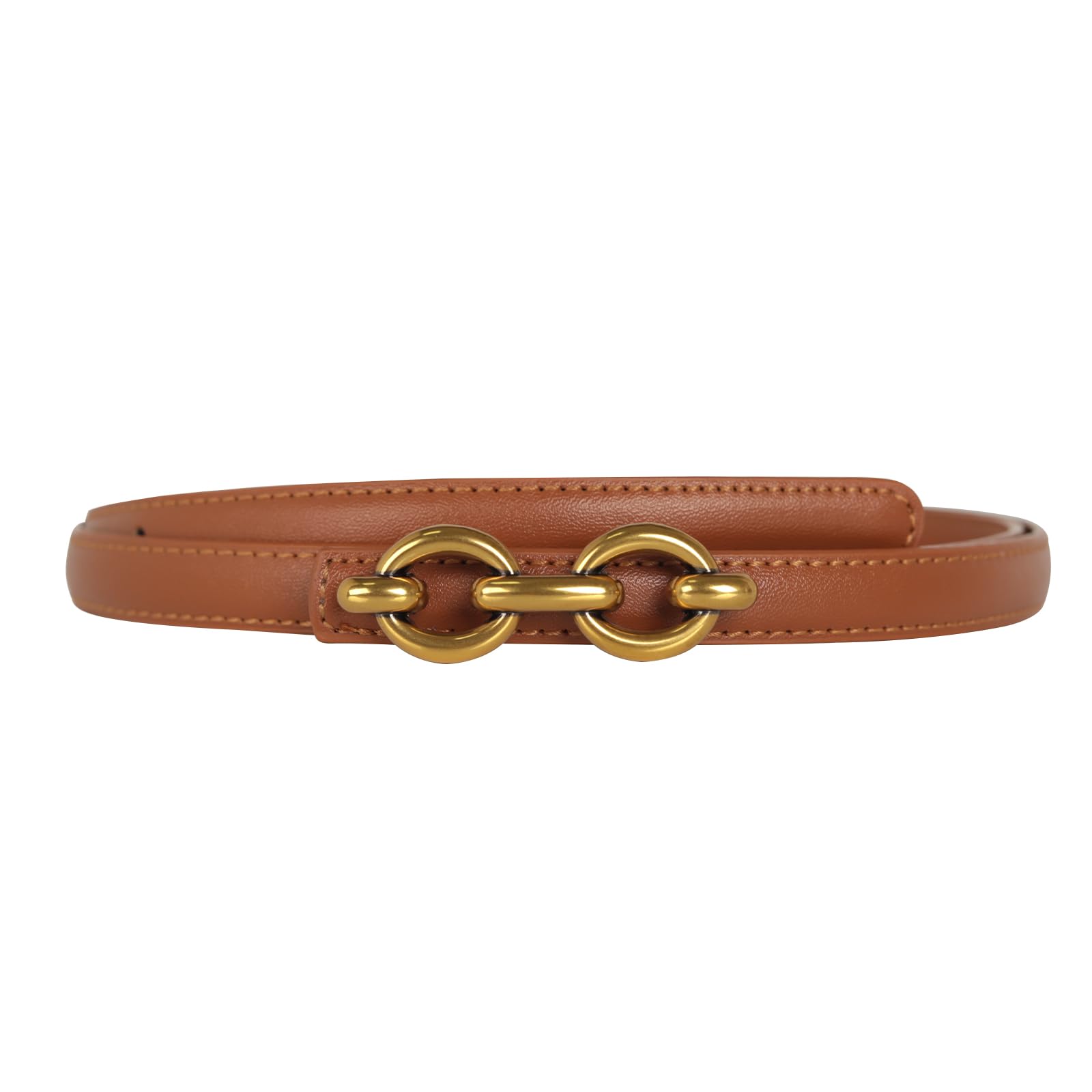 Women's Leather Belt with Buckle - Ideal for Dresses, Jeans, and Coats