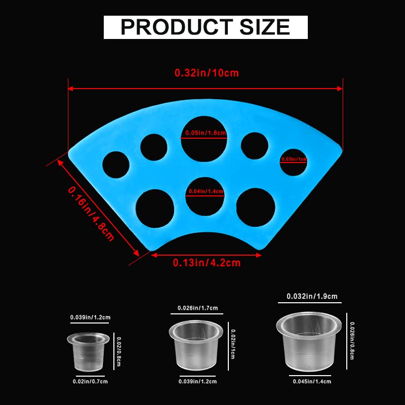 300Pcs Tattoo Ink Caps with 2 Cups Holders - 300Pcs Mix Sizes Disposable Tattoo Ink Cups for Pigment Tattoo Kit, Tattoo Supplies, Tattoo Accessory (#9mm, 13mm, 15mm)