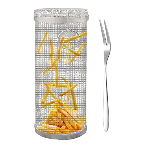 Panier À Griller Roulant, Paniers De Barbecue En Acier Inoxydable, Paniers De Cuisson Pour Barbecue, Paniers À Griller Cylindriques Pour Griller Des Légumes, Du Poisson, De La Viande, 20cm/30 Cm