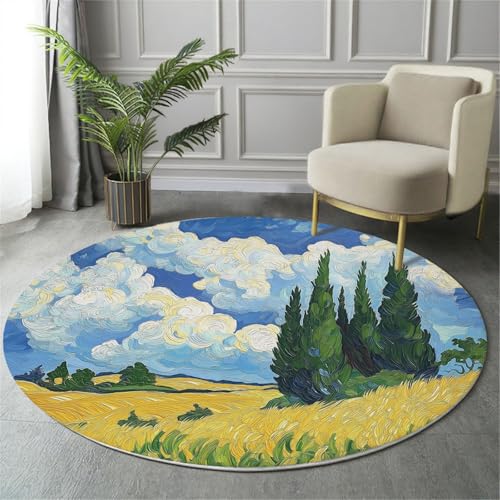 Tapis antidérapant doux et facile à nettoyer champ de blé