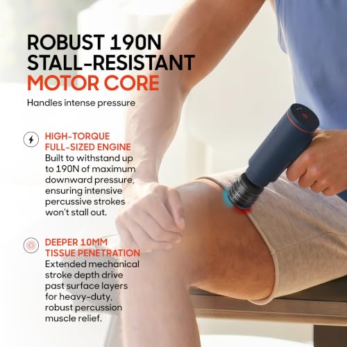 Image of Sharper Image Powerboost Versa Heat & Cold Therapy Percussion Massage Gun | Deep Tissue Back Massager, Quiet, Lightweight Handheld Massage Tool, Travel Case, Full Body Muscle Pain Relief, Trigger Point