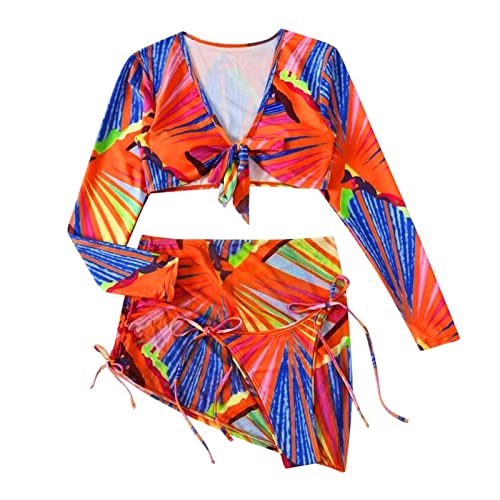 Tankini femme 3 pièces avec manches sexy fendues pour silhouette galbée