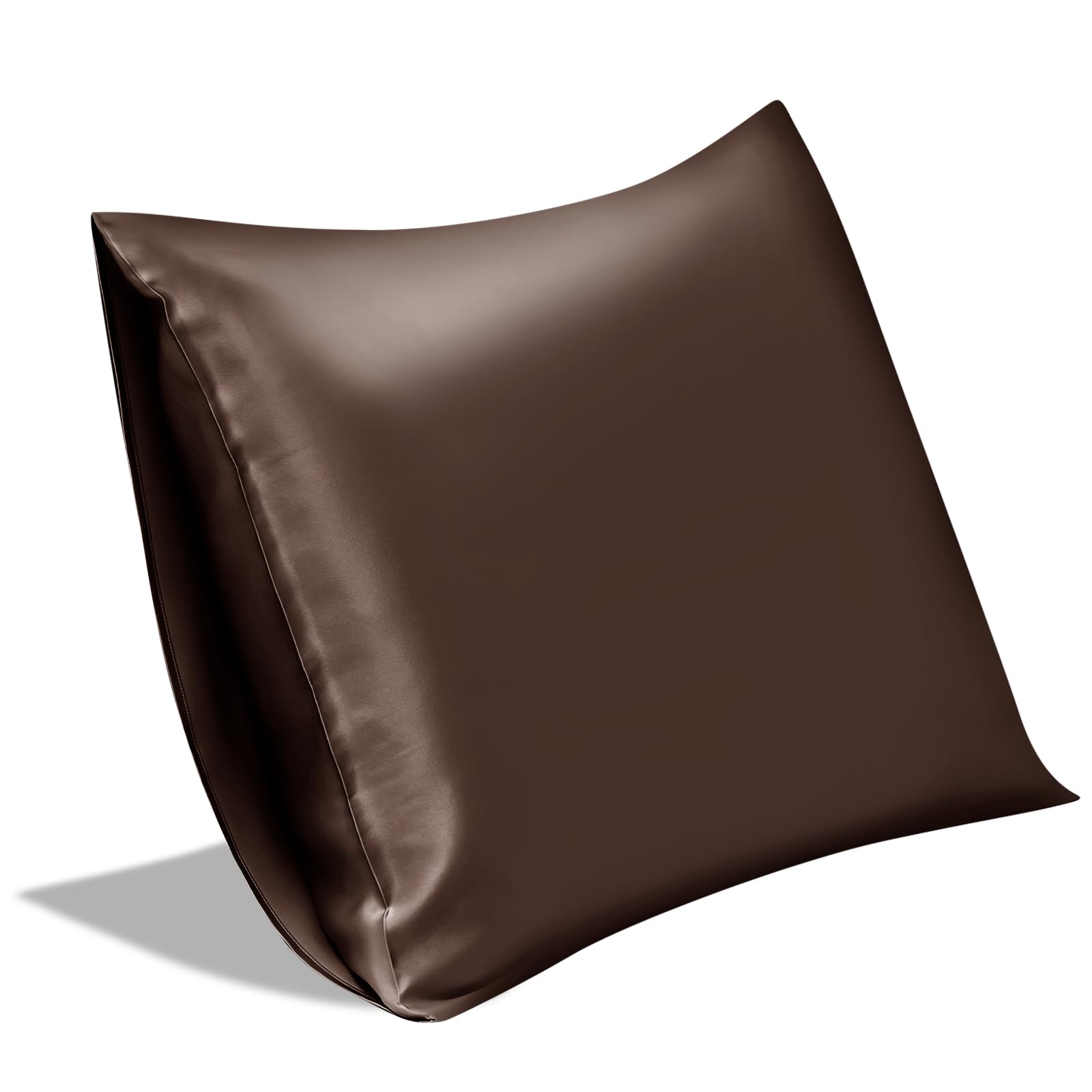 SILKTALE 100% Mulberry Silk Envelope Pillowcase for Hair and Skin without Zipper, 19 Momme Grade 6A, 1pc, Brown, Standard Size 50x65 cm — image 1