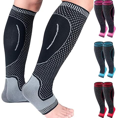 HOPEFORTH Compression Socks Calf Foot Sleeves for Ankle Heel Plantar Fasciitis Support Increase Blood Circulation Relieve Arch Pain Shin Splints Reduce Swelling Cover