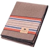 Chubbuck 100% Wool Blanket Camping (60' x 84') - Large Warm Blanket for Camping, Emergency, Outdoor Concerts and Home Use - Fire Retardant, Soft and Warm Blankets for Winter (Forest)