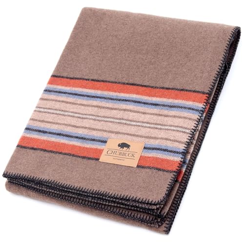 Chubbuck - Grande couverture chaude 100 % laine pour camping, urgence, concerts en plein air et utilisation à la maison - Couverture douce et chaude pour l'hiver (152,4 x 213,4 cm) (forêt)