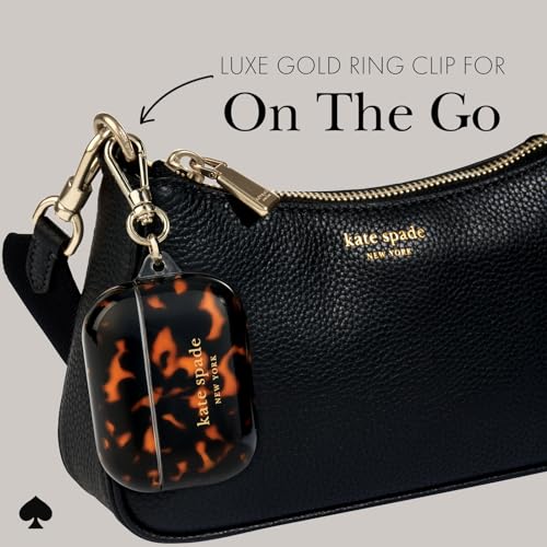 Image of kate spade new york AirPods Pro Protective Case with Keychain Ring - Tortoiseshell, Compatible with AirPods Pro 2nd / 1st Generation