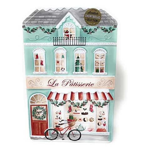 Christmas Biscuit Tin Gift Set - The Shop La Patisserie Design Tin - Scottish Shortbread Selection 200g Cover