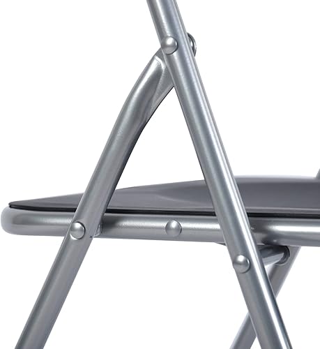 Miniatura 9 de FurnitureR Sillas plegables portátiles plegables, juego de 46 para la oficina en casa, sala, reunión, sala de recepción (plástico, juego de 4)
