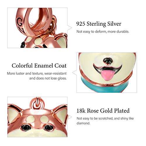Image of GNOCE Pet Dog Bowl Bead Charm For Women, S925 Sterling Silver Bead Charm NecklaceBracelet for Her, Jewelry Gift