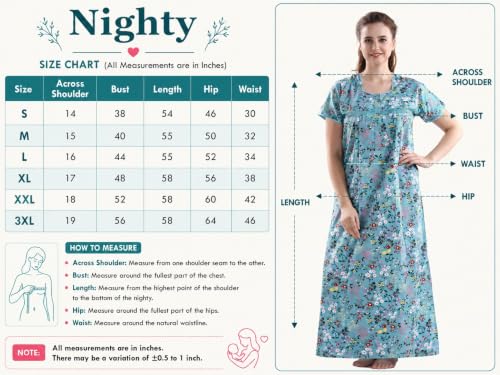 Image of AV2 Women Printed Cotton Nightwear Nighty Maxi 7104