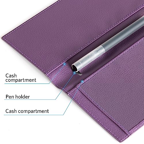 Image of CoBak Checkbook Cover for Women & Men - PU Leather Case with RFID Blocking | Classic Design Check Book Holder for Personal and Business