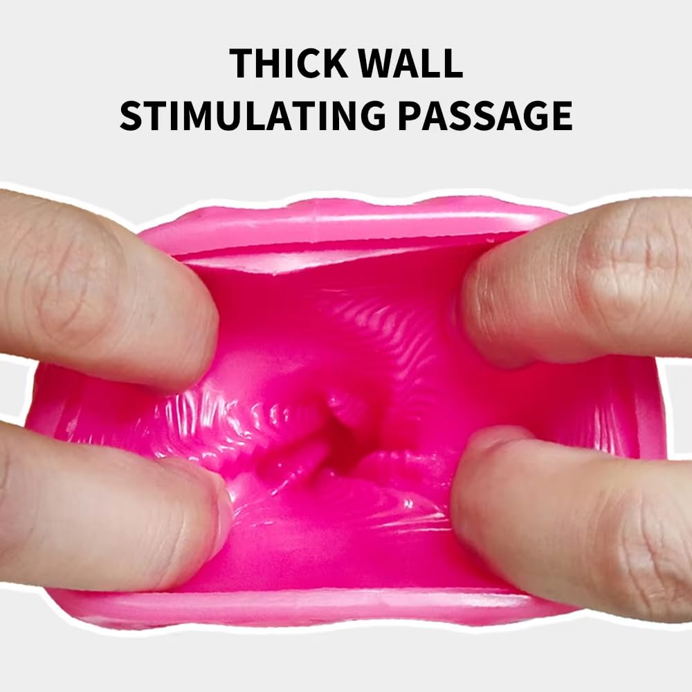 Super Tight Male Masturbator Cup Tiny Glans Desensitization Adult Sex Toy Pocket Pussy, 4.3inch Male Handjob Penis Training Delay Ejaculation for Men 3D Realistic Texture Oral Sex Male Masturbators