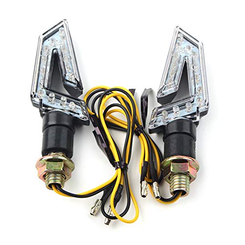 Cnfang4 LED Turn Signal Lights Running Brake Light Motorcycle Blinkers Lens for Most Motorcyles with 12V Battery