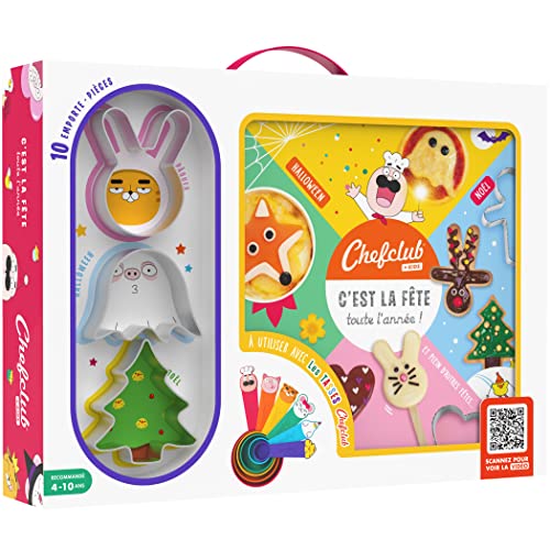 Chefclub Kids – Set Cucina per Bambini con 10 Formine e Libro di Ricette – Temi Feste e Occasioni Speciali – Attività Creativa e Divertente in Famiglia – Dai 4 Anni in Su