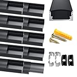 🍀【Fácil de Instalar】-Todas las tiras LED de hasta 12 mm de ancho se pueden insertar o pegar en el perfil LED. Se han previsto 4 clips de montaje por metro de perfil de aluminio para una sujeción a prueba de bombas. Por tanto, el sistema de barras LED dura años.