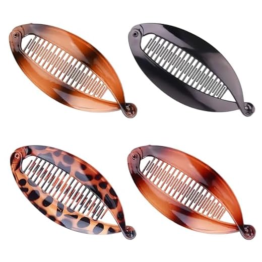 Dorart Home 4 pinzas para el pelo de mujer, pinzas para el pelo de plátano, accesorios para el cabello trenzados con clip para colas de caballo para mujeres y niñas