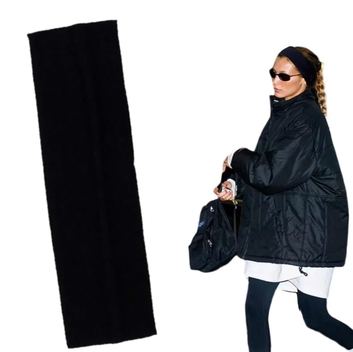 Kornsretten8cm Headbands for Women Men,Elastic Hair Bands for Women' Hair Non Slip Soft Cloth Fabric Sweat Headbands Yoga Running Sport Hair Accessories,Black Women Headbands (1, Black)