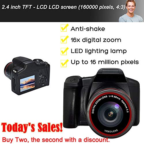 Digitale camera vloggen camera videocamera, 1080P Ultra HD LCD-scherm 2,4 inch 16X digitale zoom, anti-shake cameras… - Image 6