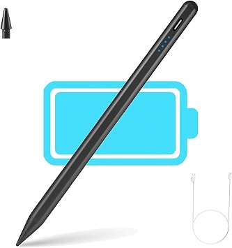 Stylus Pen for iPad 2018-2024, 20mins Fast Charge Pencil 2nd Generation, Tilt Sensitivity and Palm Rejection for iPad 6/7/8/9/10,iPad Pro 11"/12.9",iPad Air 3/4/5,iPad mini 5/6 Black