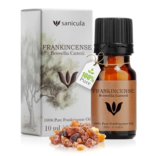 SANICULA Huile Essentielle Encens - 100% Pure 10ml | Naturelle Distillée à la Vapeur Huile Essentielle pour Diffuseur, Frankincense Pour Le Visage