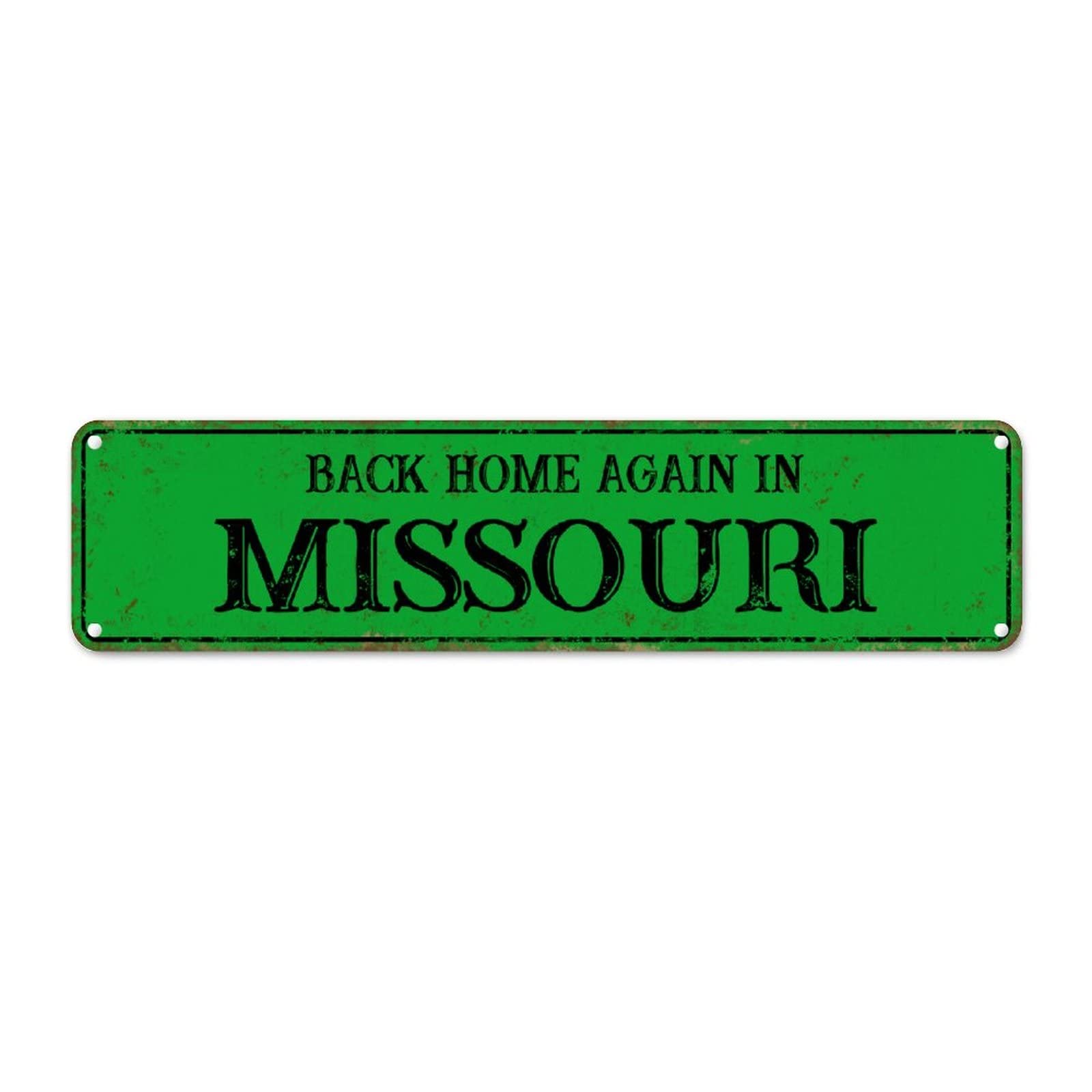 Plaque murale métal Missouri 61x15,2cm déco vintage pour chambre