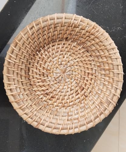Image of Organic Food Uncontamination Natural Cane Rattan Roti Serving Basket.
