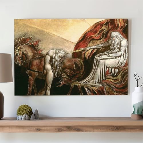 Tableau God Judging Adam de William Blake - Toile déco murale 30x45 cm - 4