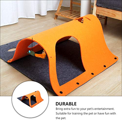 Maca multifuncional para gatos em túnel para animais de estimação com feltro (laranja 44 * 60 cm)